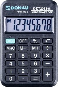 Kalkulator Donau Kalkulator kieszonkowy DONAU TECH, 8-cyfr. wyświetlacz, wym. 89x59x11 mm, czarny 1