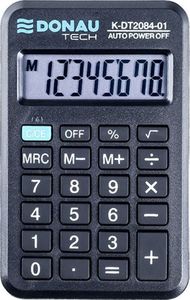 Kalkulator Donau Kalkulator kieszonkowy DONAU TECH, 8-cyfr. wyświetlacz, wym. 97x60x11 mm, czarny 1