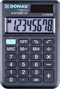 Kalkulator Donau Kalkulator kieszonkowy DONAU TECH, 8-cyfr. wyświetlacz, wym. 90x60x11 mm, czarny 1