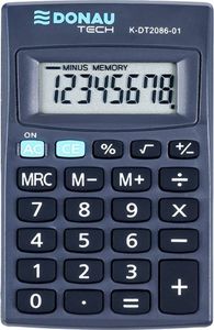 Kalkulator Donau Kalkulator kieszonkowy DONAU TECH, 8-cyfr. wyświetlacz, wym. 127x104x8 mm, czarny 1