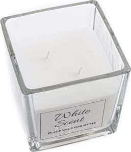 Pepco Świeca w szkle, kwadrat, white scent Biały 2