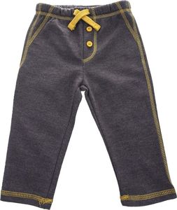 Pepco Chłopięce, ciemnoszare spodnie sportowe z żółtymi akcentami 74 Szary melanż 1
