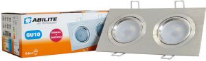 Abilite OPRAWKA+ŻARÓWKA PODWÓJNA SREBRNA KWADRAT ABILITE GU10 B.CIEPŁY kąt św. 120Â° 230V/9,6W (5901583547386) 2