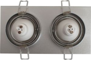 Abilite OPRAWKA+ŻARÓWKA PODWÓJNA SREBRNA KWADRAT ABILITE GU10 B.CIEPŁY kąt św. 120Â° 230V/9,6W (5901583547386) 4