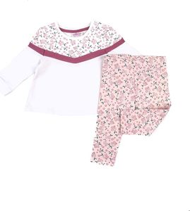 Pepco Zestaw: biała bluza oraz różowe legginsy dziewczęce 74 Kremowy 1