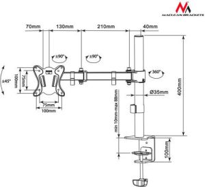 Maclean Uchwyt biurkowy na monitor 13" - 27" (MC-690) 6