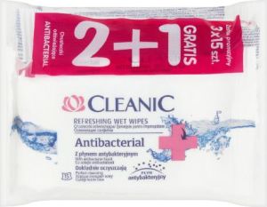 Cleanic Chusteczki Antiseptic 2+1 odświeżające 3x15 szt. 1