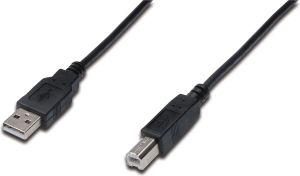 Kabel USB Digitus USB A -> USB B, Czarny, 1.8m (DK-300105-018-S) 1