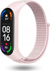 DreamLab Opaska nylonowa do Xiaomi Mi Band 3/4/5/6 pudrowy róż 1
