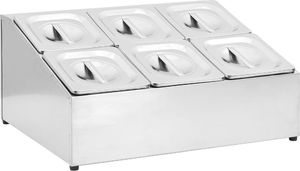 vidaXL Ekspozytor z 6 pojemnikami GN 1/6, stal nierdzewna 2