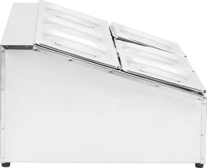 vidaXL Ekspozytor z 6 pojemnikami GN 1/6, stal nierdzewna 4