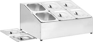 vidaXL Ekspozytor z 6 pojemnikami GN 1/6, stal nierdzewna 6