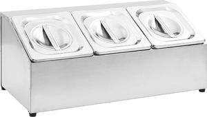 vidaXL Ekspozytor z 3 pojemnikami GN 1/6, stal nierdzewna 2