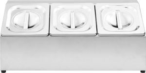 vidaXL Ekspozytor z 3 pojemnikami GN 1/6, stal nierdzewna 3