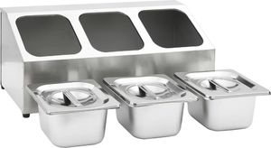vidaXL Ekspozytor z 3 pojemnikami GN 1/6, stal nierdzewna 7