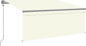 vidaXL Automatycznie zwijana markiza z zasłoną, 3x2,5 m, kremowa 2