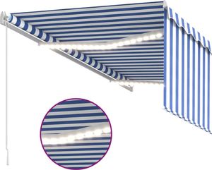 vidaXL Ręcznie zwijana markiza z zasłoną zacieniającą i LED, 3x2,5 m 3