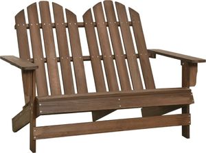 vidaXL 2-osobowe krzesło ogrodowe Adirondack, jodłowe, brązowe 1