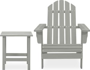 vidaXL Krzesło ogrodowe Adirondack ze stolikiem, drewno jodłowe, szare 2