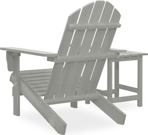 vidaXL Krzesło ogrodowe Adirondack ze stolikiem, drewno jodłowe, szare 4