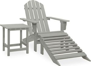 vidaXL Krzesło ogrodowe Adirondack z podnóżkiem i stolikiem, jodłowe 1