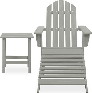 vidaXL Krzesło ogrodowe Adirondack z podnóżkiem i stolikiem, jodłowe 2