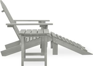 vidaXL Krzesło ogrodowe Adirondack z podnóżkiem i stolikiem, jodłowe 3