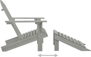 vidaXL Krzesło ogrodowe Adirondack z podnóżkiem i stolikiem, jodłowe 7
