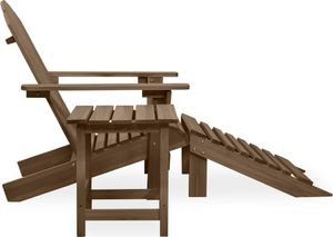 vidaXL Krzesło ogrodowe Adirondack z podnóżkiem i stolikiem, jodłowe 3