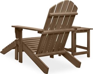 vidaXL Krzesło ogrodowe Adirondack z podnóżkiem i stolikiem, jodłowe 4