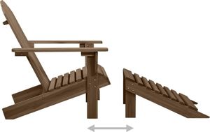 vidaXL Krzesło ogrodowe Adirondack z podnóżkiem i stolikiem, jodłowe 7