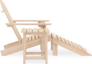 vidaXL Krzesło ogrodowe Adirondack z podnóżkiem i stolikiem, jodłowe 3