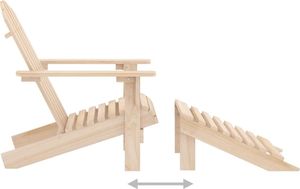 vidaXL Krzesło ogrodowe Adirondack z podnóżkiem i stolikiem, jodłowe 7
