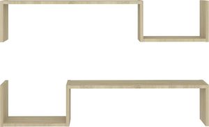 vidaXL Półki ścienne, 2 szt., dąb sonoma, 100x15x50 cm, płyta 5