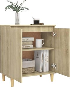 vidaXL Szafka z drewnianymi nóżkami, dąb Sonoma, 60x35x70 cm, płyta 4