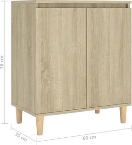 vidaXL Szafka z drewnianymi nóżkami, dąb Sonoma, 60x35x70 cm, płyta 8