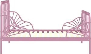 vidaXL Przedłużana rama łóżka, różowa, metalowa, 80x130/200 cm 3