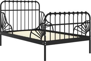 vidaXL Przedłużana rama łóżka, czarna, metalowa, 80x130/200 cm 2