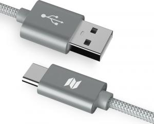 Kabel USB Rock Space USB-A - USB-C 1 m Szary (02551) 1