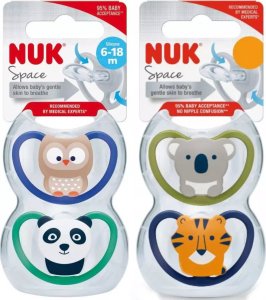 NUK Nuk smoczek usp.silikon 6-18m-cy Space 2szt. 1