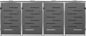 vidaXL Osłona na 4 kosze na śmieci, 276,5x77,5x115,5 cm, stalowa 7