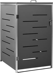 vidaXL Osłona na 1 kosz na śmieci, 69x77,5x115 cm, stal nierdzewna 2