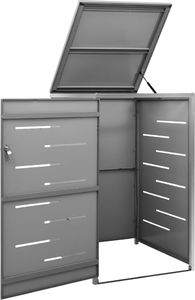 vidaXL Osłona na 1 kosz na śmieci, 69x77,5x115 cm, stal nierdzewna 5