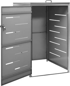 vidaXL Osłona na 1 kosz na śmieci, 69x77,5x115 cm, stal nierdzewna 6