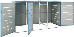 vidaXL Osłona na 3 kosze na śmieci, 207x77,5x115 cm, stal nierdzewna 6