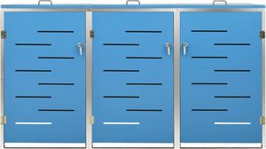 vidaXL Osłona na 3 kosze na śmieci, 207x77,5x115 cm, stal nierdzewna 7