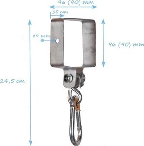 Huśtawka Just Fun ZESTAW montażowy do huśtawki do belki kwadratowej - łączniki, obejmy, kotwa "śruba", śruby CZERWONY 3