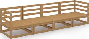 vidaXL 4-osobowa sofa ogrodowa, miodowy brąz, lite drewno sosnowe 1