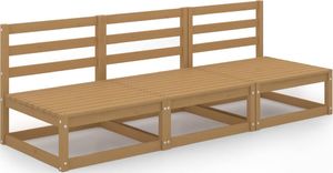 vidaXL 3-osobowa sofa ogrodowa, miodowy brąz, lite drewno sosnowe 1