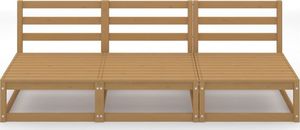 vidaXL 3-osobowa sofa ogrodowa, miodowy brąz, lite drewno sosnowe 2